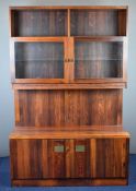 Nils Jonsson for Hugo Troeds, Bjarnum 1970s retro mid century Swedish modular rosewood display and