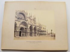 Thirty four 19thC Grand Tour or similar albumen photographs or prints mainly titled Venice,