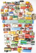 A collection of loose Corgi, Dinky and Matchbox diecast model cars. Smith's Karrier Van, Pullmore