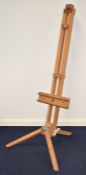 Folding wooden artist's easel, length when stowed 156cm
