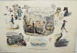 Two George Cruickshank (1792-1878) etchings one 'The Written Apology' the other 'Bath Coach', both