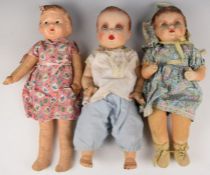 Deans Rag Book 'Charlie Charles' doll marked DRB Co Ltd to back of neck, together with two similar