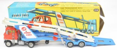 Corgi Major diecast model Car Transporter with Ford Cab 'H' series Tractor, 1138, in original box.