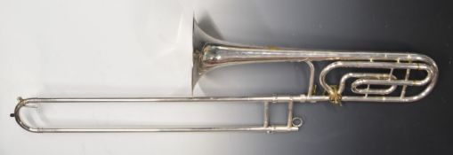 King 4B 'sonorous' mid-1970s tenor trombone, serial number 576001, fitted with Denis Wick London 4AL