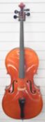 Tatra by Rossetti 'Stradivarius model' cello, with soft case, body 76cm, fingerboard 58cm