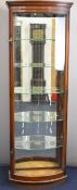 Shopfitting or haberdashery shopfitting bow fronted display cabinet with five adjustable glass