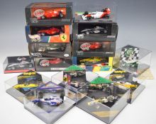 Fifteen diecast model Formula 1 and similar racing cars by Hotwheels, Minichamps, Onyx, Heritage and