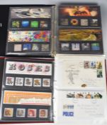 A large GB presentation packs stamp collection in seven folders, together with world stamps in