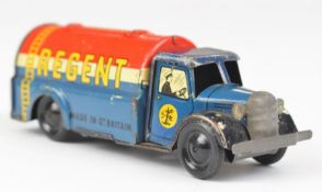Regent tinplate clockwork tanker, length 11cm.