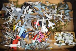 Over one hundred mostly military diecast model jets and aeroplanes, manufacturers include Dinky,