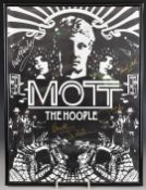 Mott the Hoople - Framed 2009 tour poster, 40 x 30cm, signed by Buffin, Ian Hunter, Overend Watts,