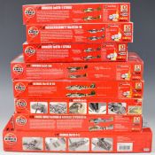 Seven Airfix 1:72 scale model aeroplane kits to include Dornier Do17z A05010, Messerschmitt Me262A-