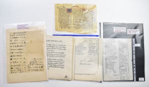 Writing interest ephemera including transcriptions of ancient Cuniform tablets in the British Museum