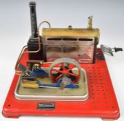 Mamod S.P.5 twin cylinder stationary live steam engine.