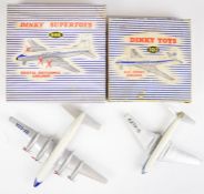 Two Dinky Toys diecast model aircraft comprising D.H. Comet Airliner 702 and Bristol Britannia