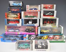 Sixteen diecast model cars and multi-car boxed sets, manufacturers include Cararama, Retro Vitese,