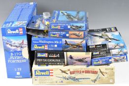 Nine Revell mainly 1:72 scale model aeroplane kits to include Vickers Wellington Mk.II 04903, PBY-5A