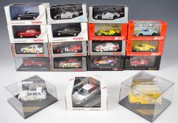 Eighteen diecast model rally and sports cars to include Herpa, Model Best, Trofeu, Models Max and