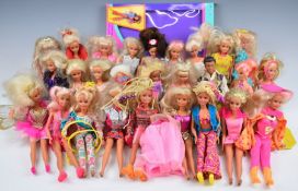 Twenty-six Hasbro SIndy dolls, mostly 1990's, all in original clothing.