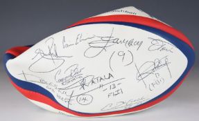 Gilbert Barbarian official England Rugby Match Ball from the World 15 fixture, signed by the