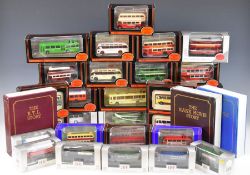 Twenty-nine Exclusive First Editions (EFE) diecast model buses, trucks and trams to include