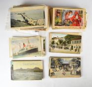 Large collection of loose postcards including WW1 military, battleships, Cardiff, Portsmouth, Devon,