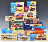 Eighteen Corgi Classics and similar range diecast model cars, truck and buses to include Pickfords