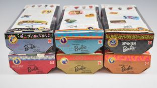 Six Mattel Barbie Collector Edition Dolls of the World comprising Peruvian 21506, Chilean 18559,
