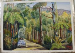 Two albums containing approximately 150 watercolour landscapes by Ray Hall including Dartmoor,