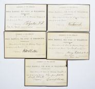 Five invitations to the internment of Field Marshall The Duke of Wellington dated 1852