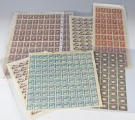A collection of world stamps including full sheets of European stamps, Russia, Iceland etc