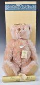 Steiff 1927 Replica Teddy bear with growler rose coloured mohair, disc joints, stitched features and