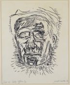 Jack Crabtree (born 1938) signed limited edition (3/18) portrait of a miner Dick the safety officer,