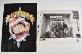 Slade - 1981 tour programme and hand signed press photograph