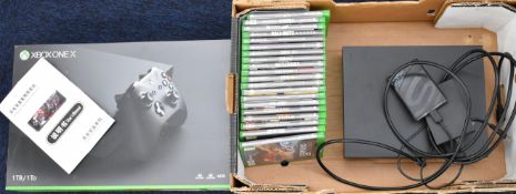 Microsoft Xbox One X 1TB games console in original box with power supply, controller, external