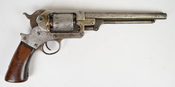 Starr Arms Co of New York .44 six-shot single-action percussion revolver with steel frame stamped to