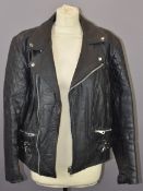 Leather motorcycle jacket, UK size 38