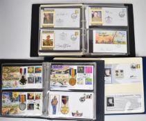 Three albums containing approximately one hundred and thirty military interest first day covers