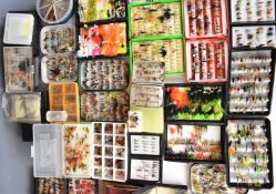 Large quantity of trout fishing flies, mostly in small fly boxes, including Wheatley and Hardt,