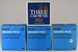 One-hundred 16 bore Eley Grand Prix and Hull Three Crowns shotgun cartridges, all in original boxes.