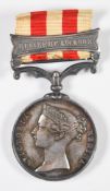 British Army Indian Mutiny medal with clasp for Relief of Lucknow named to T Hiscock, 90th Light