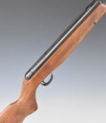 Webley Vulcan .22 air rifle with semi-pistol grip, raised cheek piece and sound moderator, serial