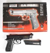 Swiss Arms SA P92 .177 CO2 air pistol with named and chequered grips, multi-shot magazine and
