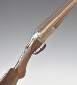 Deactivated George Bate 12 bore side by side shotgun with name and scrolling engraving to the locks,
