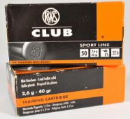 Ninety-four .22lr RWS Club rifle cartridges, in original boxes.. PLEASE NOTE THAT A VALID RELEVANT