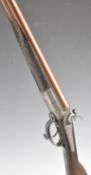 Deactivated Krupp 16 bore side by side hammer action shotgun with engraved locks, trigger guard,