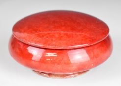 William Moorcroft flambé pedestal covered pot, with signature to the base, circa 1930s, diameter