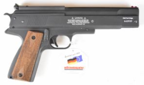 Weihrauch HW45 .177 air pistol with chequered wooden grips and adjustable sights and trigger, serial
