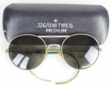 Cased pair of military sunglasses, marked to case 22G/1933 Type G Medium