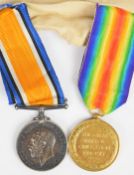 British Army WW1 medal pair comprising War Medal and Victory Medal named to 154649 Dvr J Dockerty,